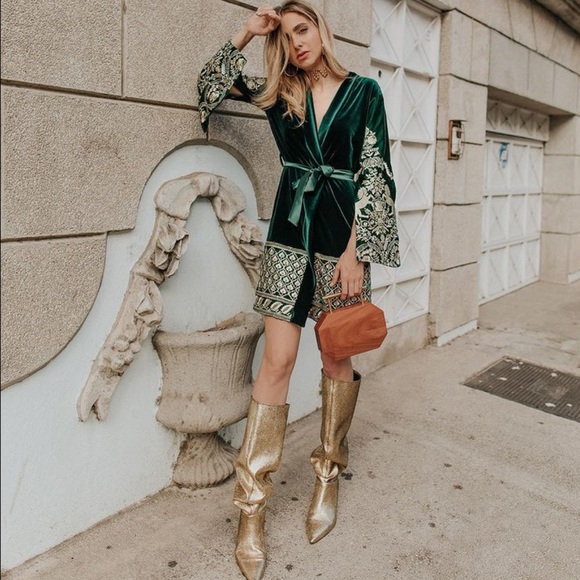 NWT Zara Metallic Kitten Heel Boots - Picture 10 of 10